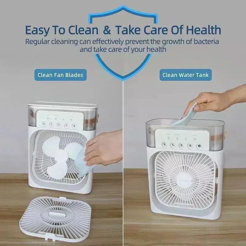 3-in-1 Portable Air Conditioner, Cooler & Humidifier with LED Night Light