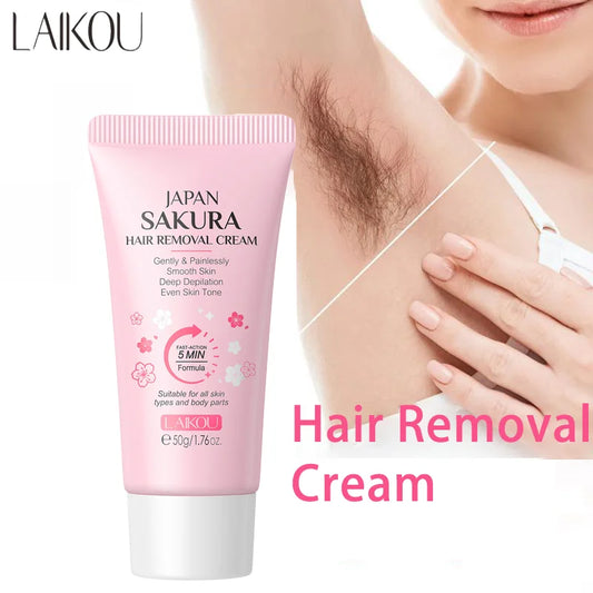 Laikou Painless Hair Removal Cream – Gentle Care for Intimate & Body Areas (50g)